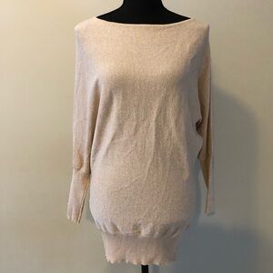 Marciano Los Angeles Cream Boatneck Shimmery Tunic Top size S